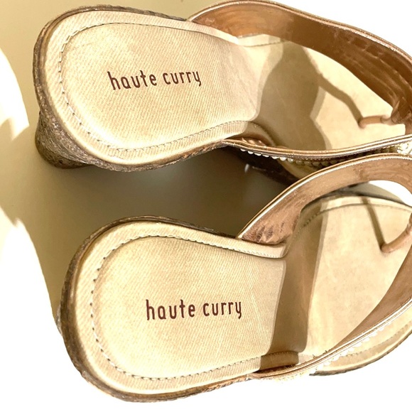 Haute Curry Shoes Haute Curry Wedge Beaded Tong Sandals